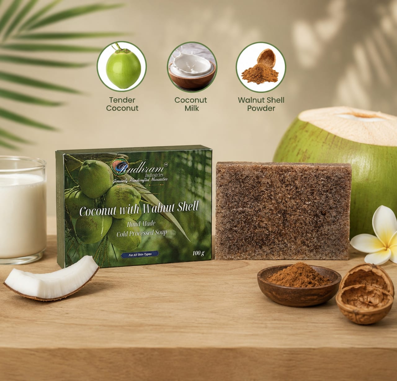 Coconut with Walnut Shell Soap