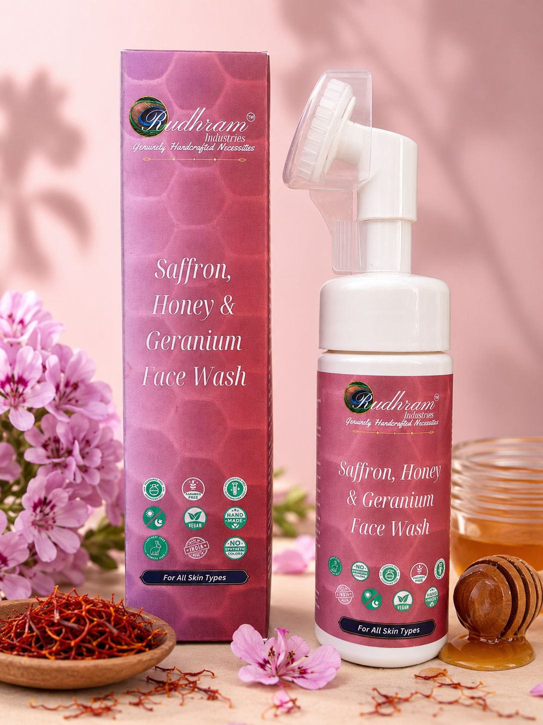 Saffron, Honey & Geranium Face Wash